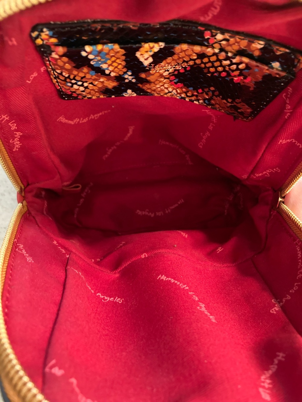 Hammitt Mini Leather Backpack in Bold Snakeskin Print - Picture 6 of 9